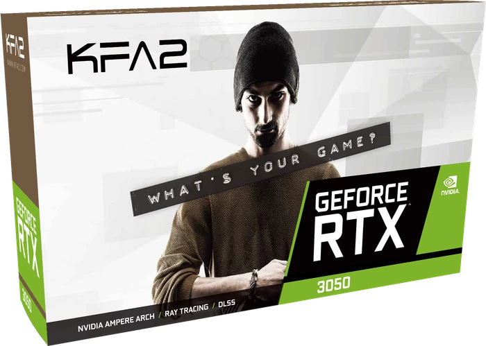 KFA2 GeForce RTX 3050 (1-Click OC), 8GB GDDR6, HDMI, 3x DP