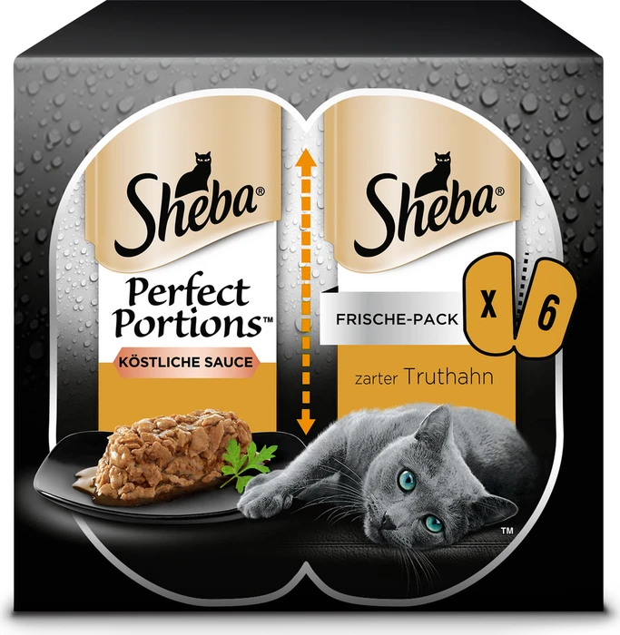 Sheba Portions Köstliche Sauce mit Truthahn, 225g (3x 75g)