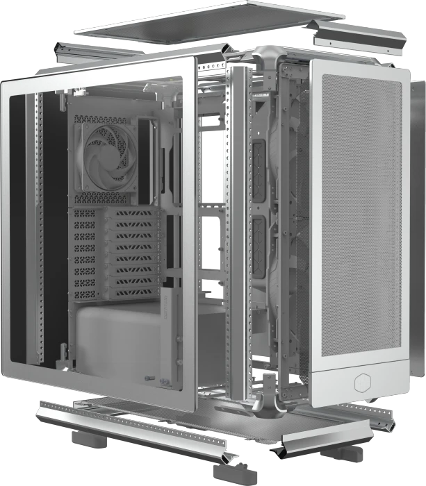 Cooler Master MasterFrame 600 Mesh, silber, Glasfenster