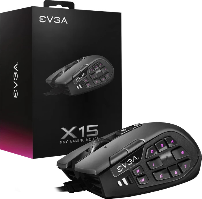 EVGA X15 MMO Gaming Maus schwarz, USB