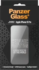 PanzerGlass Ceramic Screen Protector Ultra-Wide Fit with EasyAligner für Apple iPhone 15 Pro
