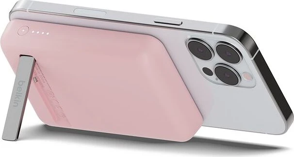 Belkin BoostCharge Magnetic Wireless Power Bank 5K + Stand rosa