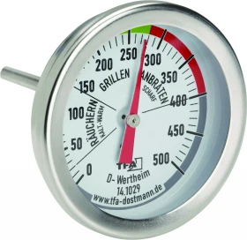 TFA Dostmann Edelstahl BBQ Smoker Grill-Thermometer analog