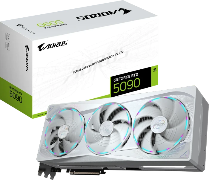 GIGABYTE AORUS GeForce RTX 5090 Stealth ICE 32G, 32GB GDDR7, HDMI, 3x DP
