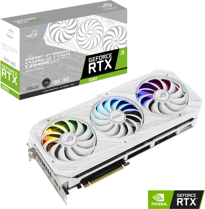 ASUS ROG Strix GeForce RTX 3080 White, ROG-STRIX-RTX3080-10G-WHITE, 10GB GDDR6X, 2x HDMI, 3x DP