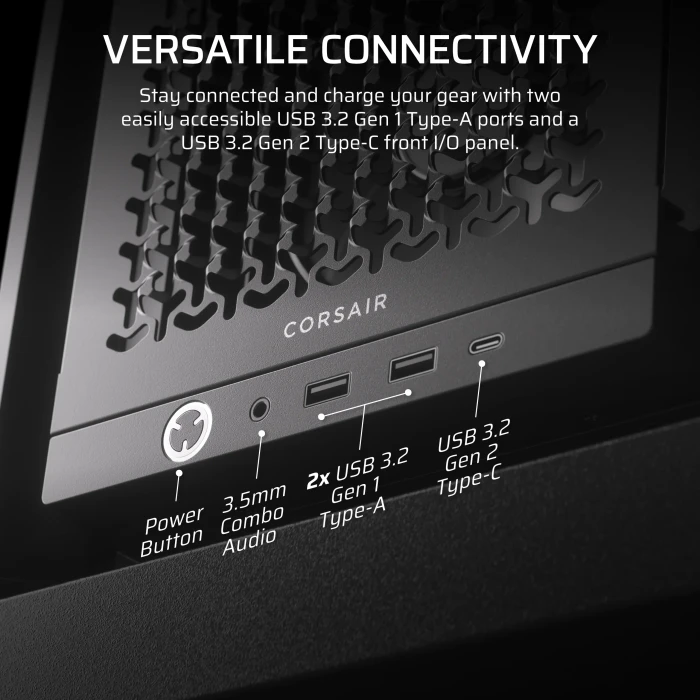 Corsair Frame 4000D RS, schwarz, Glasfenster