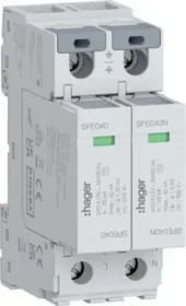 Hager Überspannungsableiter 2P T2 TNS/TT Uc 275V In 20kA Imax 40kA