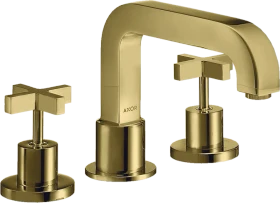 Hansgrohe Axor Citterio 3-Loch Wannenrandarmatur mit Kreuzgriffen polished brass