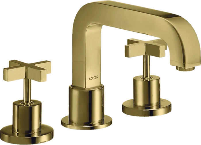 Hansgrohe Axor Citterio 3-Loch Wannenrandarmatur mit Kreuzgriffen polished brass