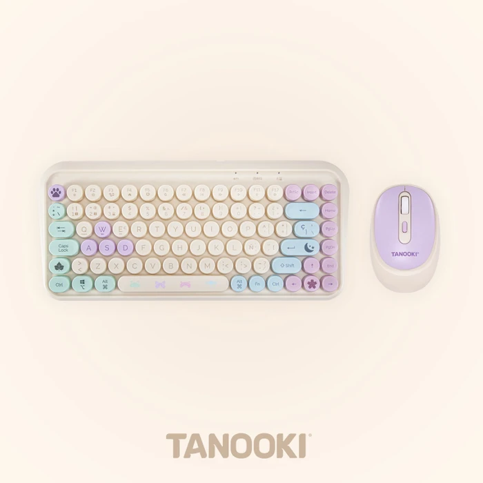 Blade Tanooki Cozy Wireless Pack Wireless Tastatur-Maus-Set, rosa, USB/Bluetooth, ES