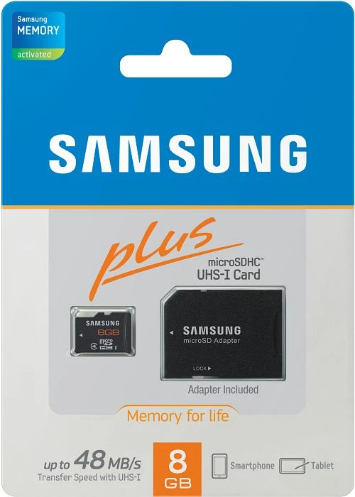 Samsung Plus R48 8GB Kit, UHS-I, Class 10