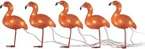 Konstsmide Acryl Motiv Flamingo-Set LED 40x bernstein, 5 Stück