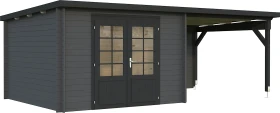 Palmako Ella 8.7+8.2m² Gartenhaus mit Schleppdach dunkelgrau/anthrazit
