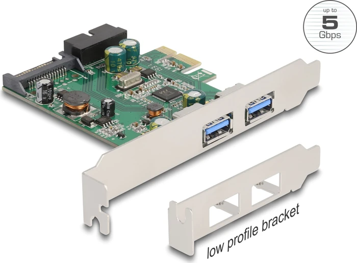 DeLOCK 2x USB-A 3.0, PCIe 2.0 x1