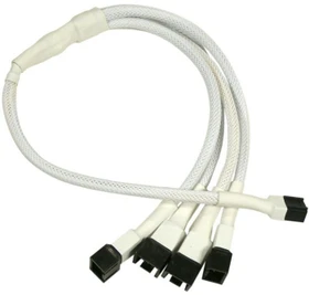 Nanoxia 3-Pin auf 4x 3-Pin Verteiler, sleeved, 60cm, weiß (NX34A30W)
