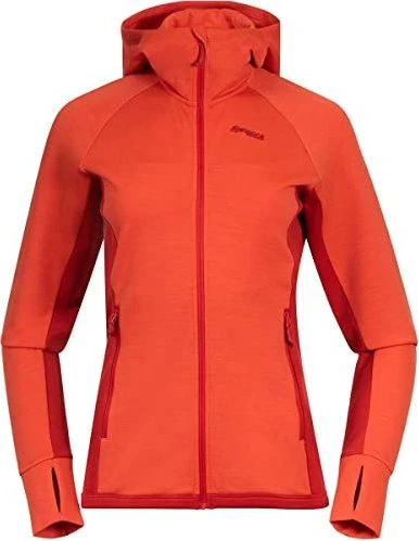 Bergans Cecilie Wool Hood Funktionsjacke energy red/red leaf (Damen)