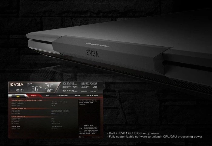 EVGA SC17, Core i7-6820HK, 32GB RAM, 256GB SSD, 1TB HDD, GeForce GTX 980M, DE