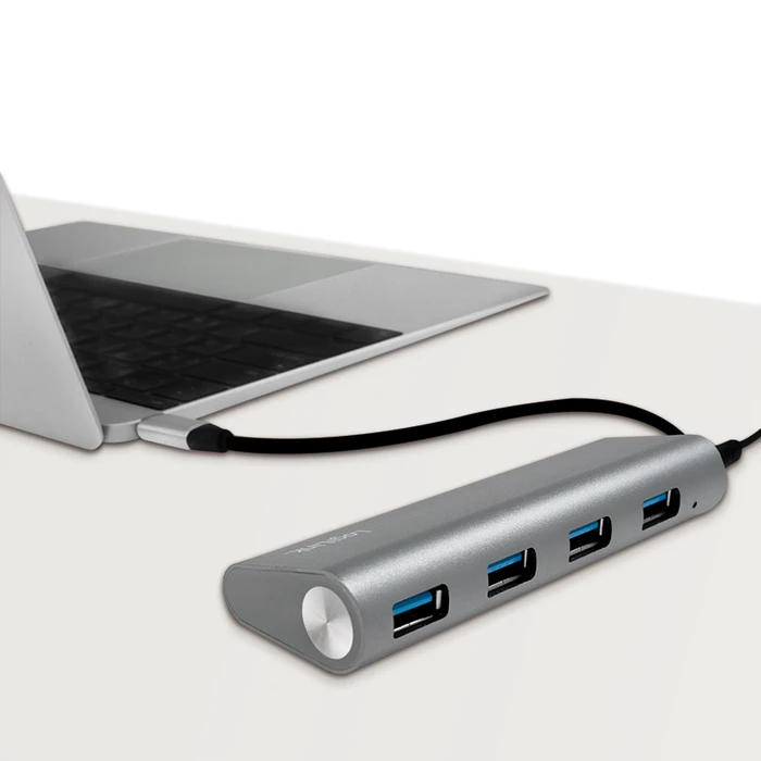 LogiLink USB-Hub, 4x USB-A 3.0, USB-C 3.0 [Stecker]