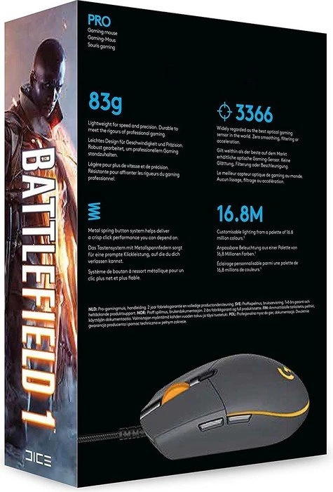 Logitech G Pro Gaming Mouse Battlefield 1 Edition, USB