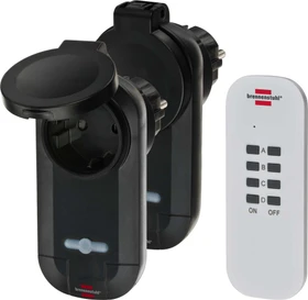Brennenstuhl RC CE1 0201 IP44 Comfort-Line, 2er Funksteckdosen-Set mit Fernbedienung (1507030)