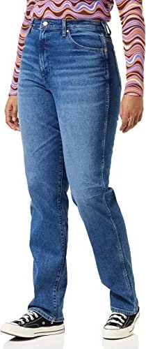 Wrangler Mom Straight Jeans smoke sea (Damen)