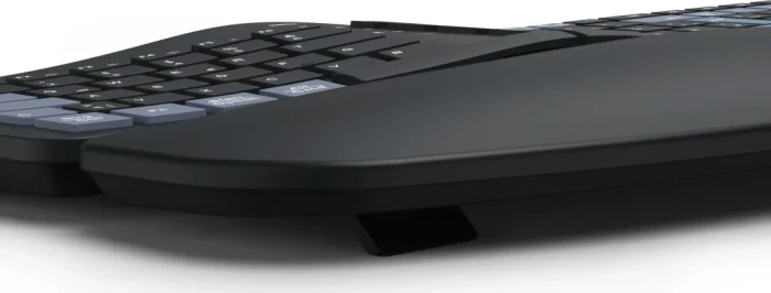 Hama WK-900 Ergo Multi-Device Tastatur, schwarz, LEDs weiß, mit Handballenauflage, USB/Bluetooth, DE