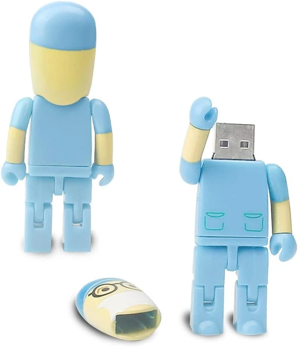 Diverse USB-Sticks Cartoon Arzt mit Mundschutz 8GB blau, USB-A, USB 2.0