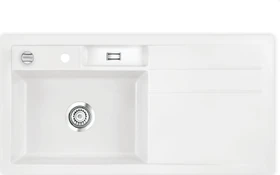 systemceram Bela 100 Einbau Becken links mit Ablauffernbedienung polar
