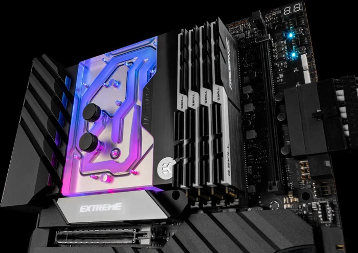 EK Water Blocks Quantum Line EK-Quantum Momentum² ROG Crosshair VIII Extreme D-RGB Monoblock, Nickel, Acryl