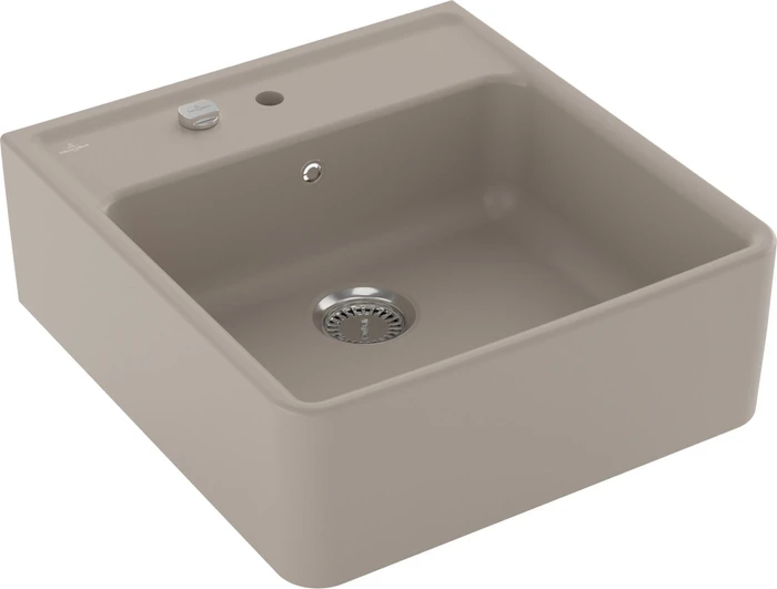 Villeroy & Boch Spülstein Becken mittig mit Ablauffernbedienung almond