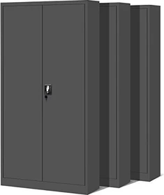 Jan Nowak C001H Flügeltürenschrank, schwarz/schwarz, Aktenschrank