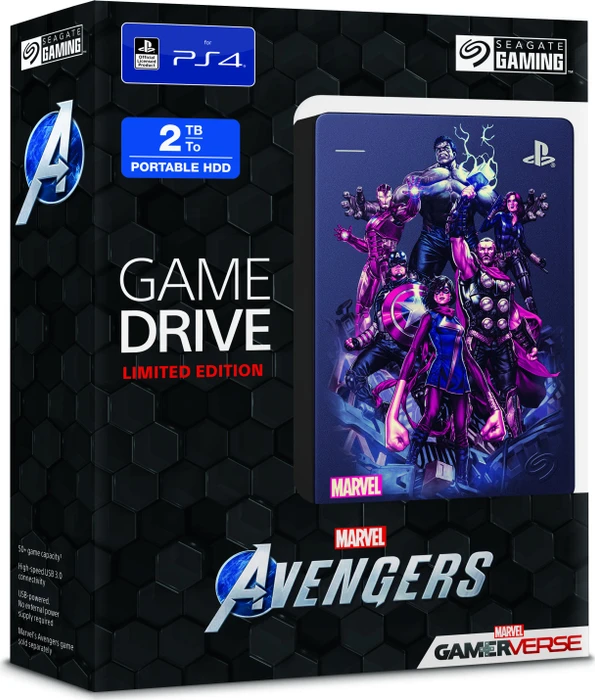 Seagate Game Drive for PlayStation - Marvel Avengers Limited Edition, 2TB, Team Avengers, USB 3.0 Micro-B