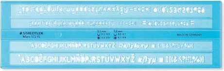 Staedtler Mars 572 FL Schriftschablone Duo 3.5mm/5mm, transparent/blau