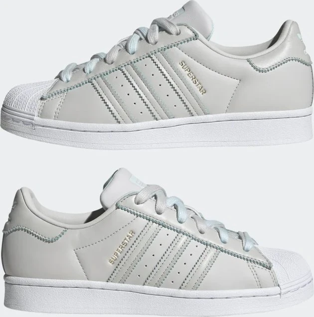 adidas Superstar grey one/almost blue/gold metallic (Damen)