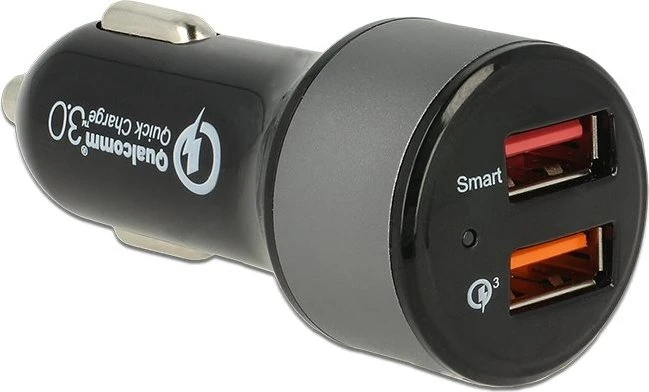 Navilock Kfz Ladeadapter 2x USB Typ-A mit Qualcomm Quick Charge 3.0 schwarz