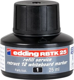 edding RBTK25 retract 12 Whiteboardmarker Tintenflasche schwarz, 25ml