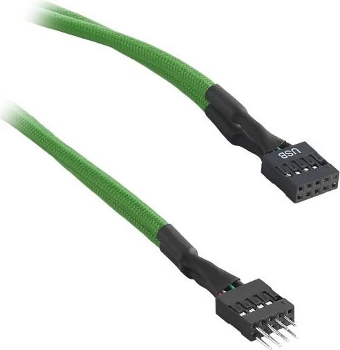 CableMod ModFlex internes 9-Pin USB 2.0 Kabel, grün, ummantelt, 0.3m