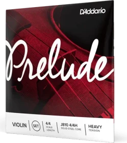 D'Addario Prelude Violin String Set, 4/4 Scale, Heavy Tension