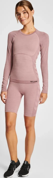 hummel CEA Seamless Tight Funktionsshirt langarm woodrose/rose taupe melange (Damen)