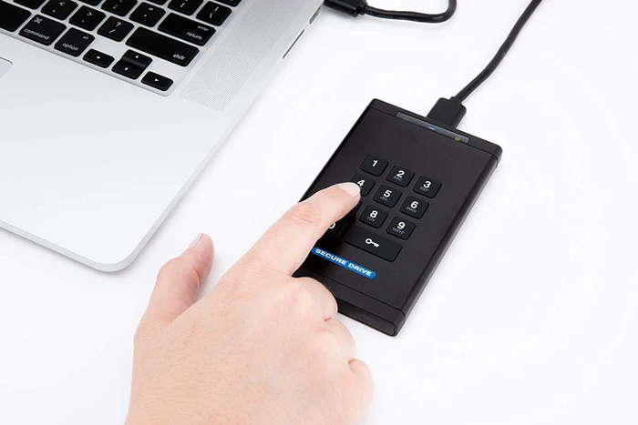 ClevX SecureData SecureDrive KP SSD, 2TB, USB 3.0 Micro-B