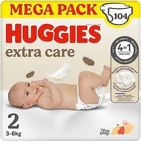 Huggies Extra Care Gr.2 Einwegwindel, 3-6kg, 104 Stück