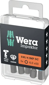 Wera 840/4 IMP DC Impaktor Innensechskant Bit 1/4", 5x50mm, 1 Stück
