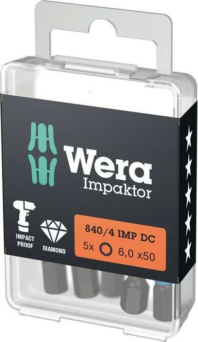 Wera 840/4 IMP DC Impaktor Innensechskant Bit 1/4", 5x50mm, 1 Stück