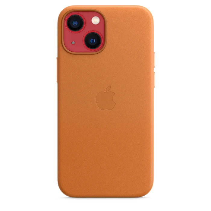 Apple Leder Case mit MagSafe für iPhone 13 Mini goldbraun