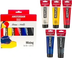 Royal Talens Amsterdam Mixing Set Acrylfarbe, 5 Farben, 120ml