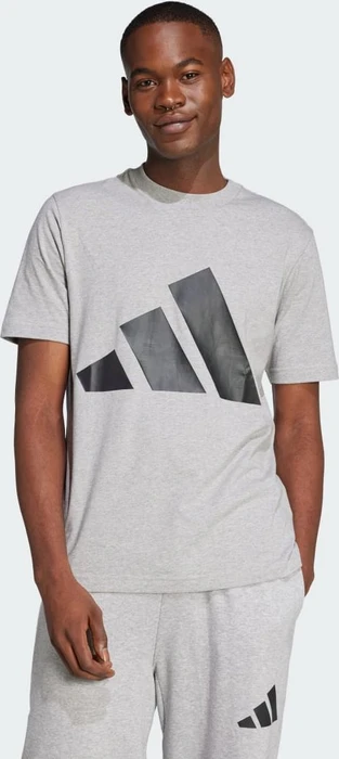 adidas Essentials Big Logo T-Shirt kurzarm medium grey heather/black (Herren)