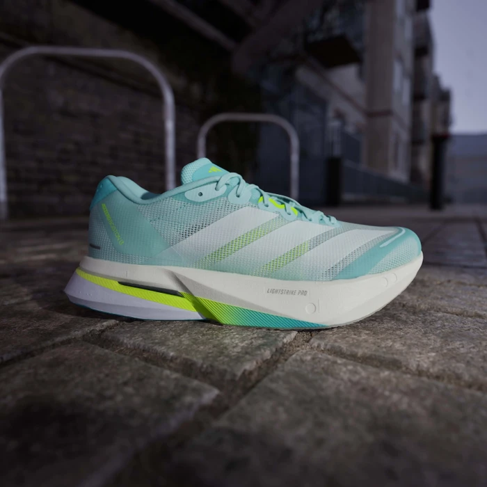adidas Adizero Boston 13 semi flash aqua/zero metalic/lucid lemon (Damen)