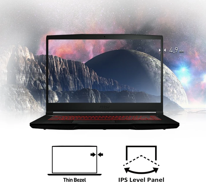 MSI GF63 Thin 10SC-243, Core i5-10500H, 8GB RAM, 256GB SSD, GeForce GTX 1650 Max-Q, DE