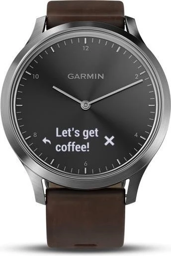 Garmin vivomove HR Premium Aktivitäts-Tracker silber/braun