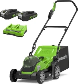 Greenworks Tools G24X2LM36 Akku-Rasenmäher inkl. 2 Akkus 2.0Ah